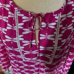 Pappagallo Pink Lightweight Shirt in pink and white size medium